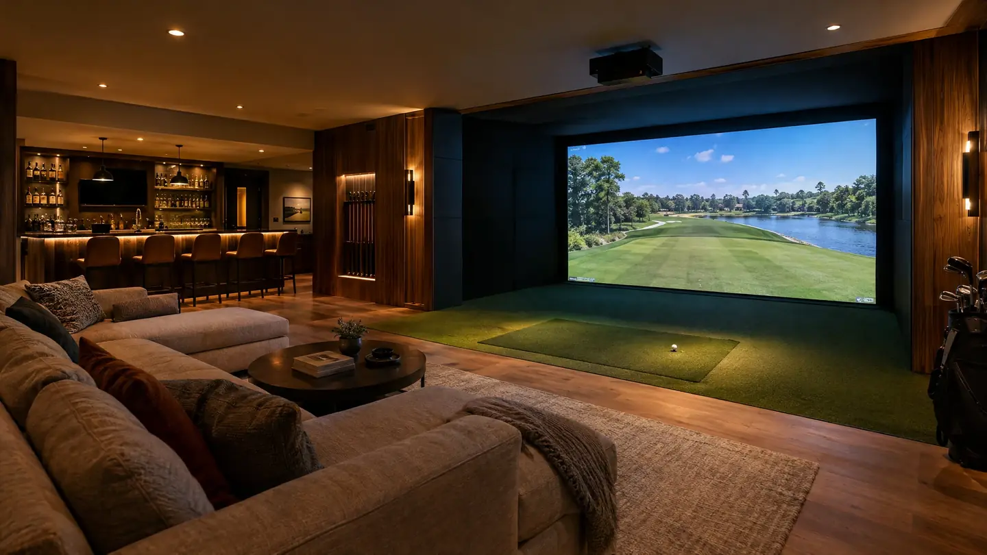 Bright Southern bonus room golf simulator